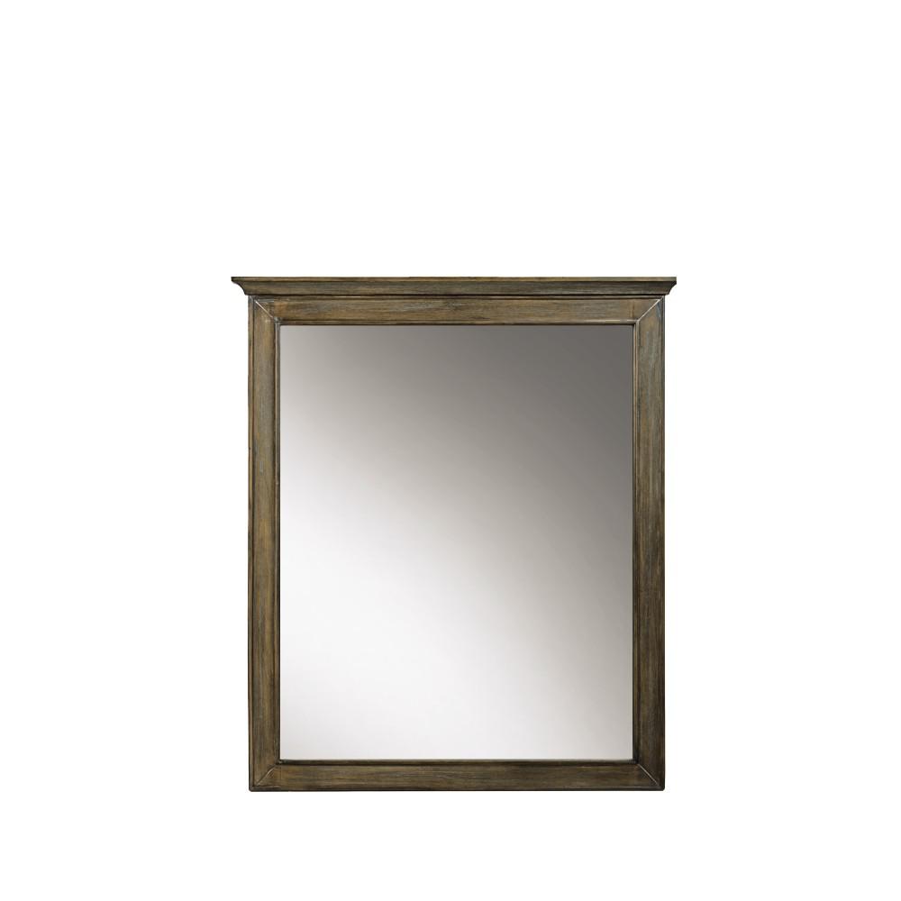 Home Decorators Collection Clinton 28 In W X 33 H Framed Wall Mirror Almond Latte