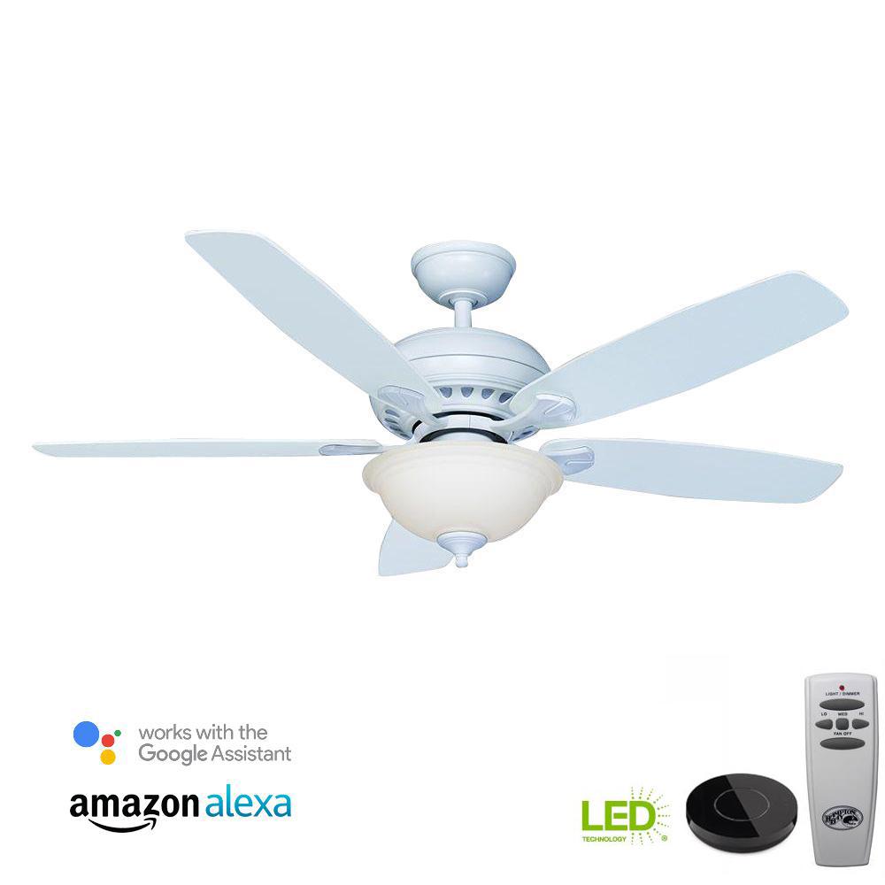 Hampton Bay Southwind 52 In Led Matte White Ceiling Fan With