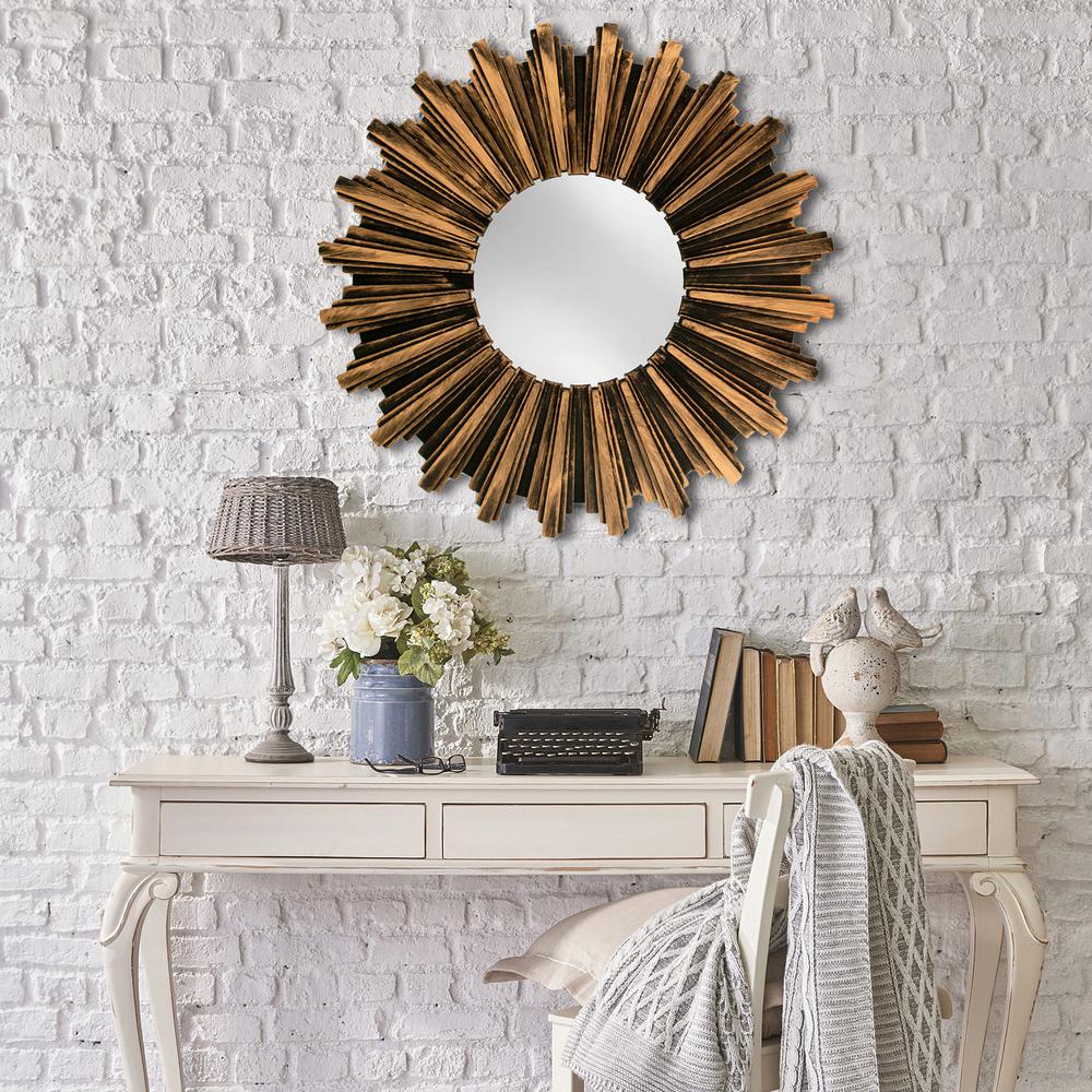 13 In Sunburst Framed Wall Mirror Of546 The Home Depot Sunburst Framed Wall Mirror