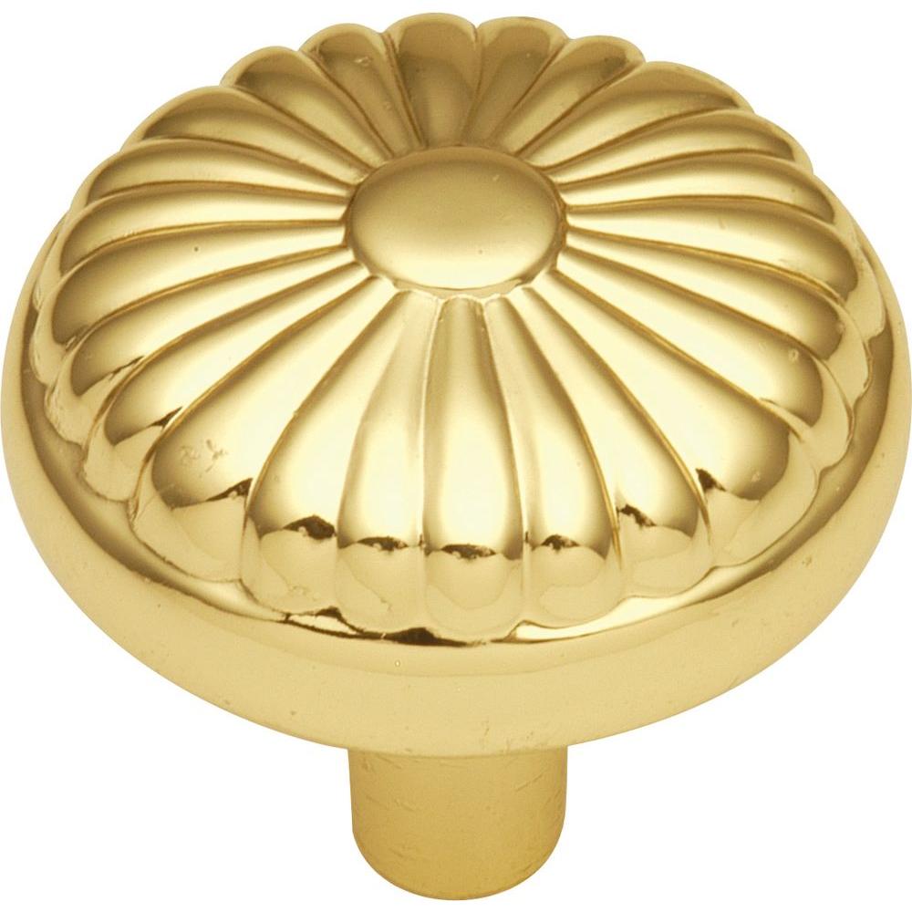 Hickory Hardware Eclipse 11/4 in. Ultra Brass KnobP211UB The Home Depot