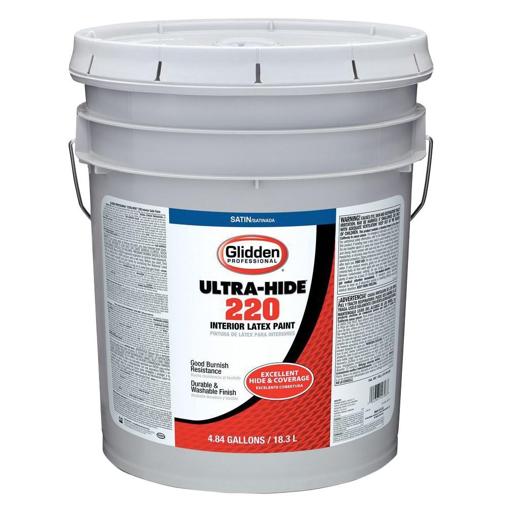 Glidden Professional 5 Gal Ultra Hide 220 White Tint Base Satin Glidden Professional 5 Gal Ultra Hide 220 White Tint Base Satin Interior Paint