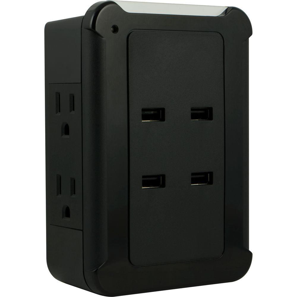 GE 4USB Port and 4 AC Outlet 4.2 Amp Surge Protector Tap13457 The