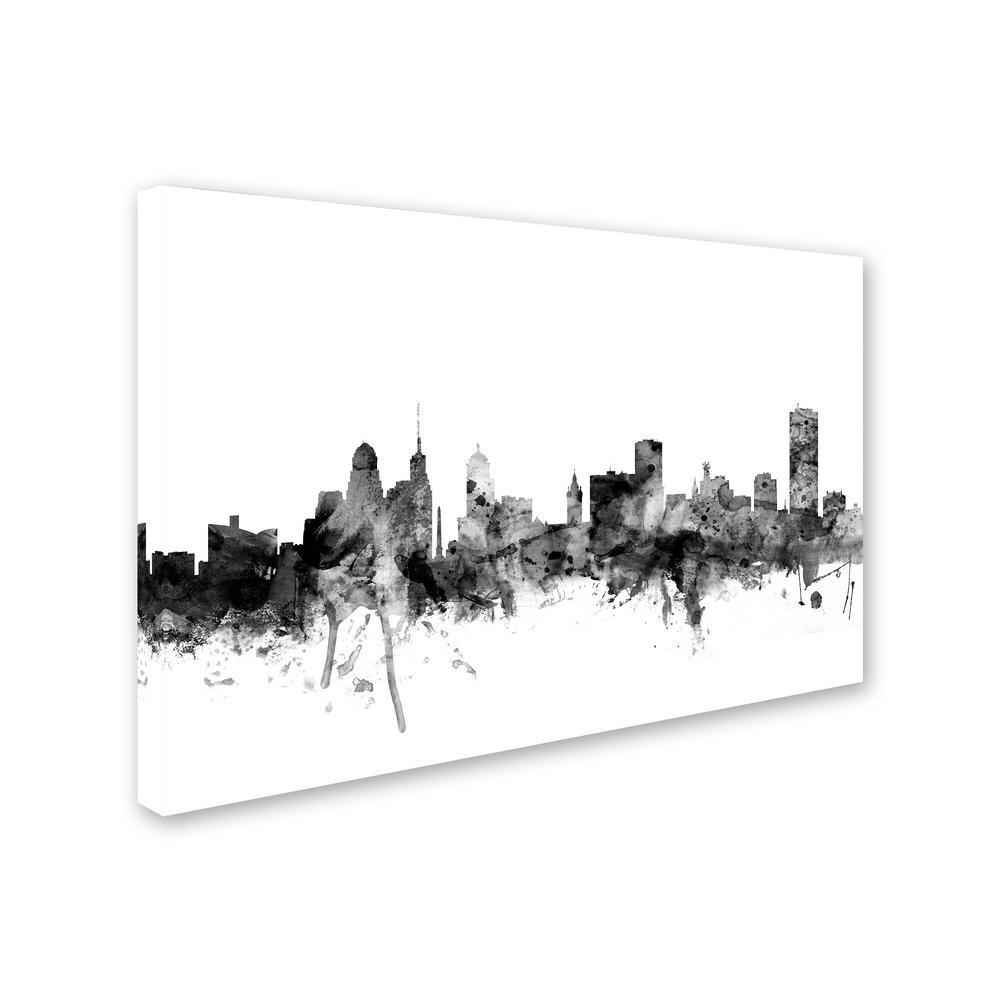 Trademark Fine Art Buffalo New York Skyline Black And White By