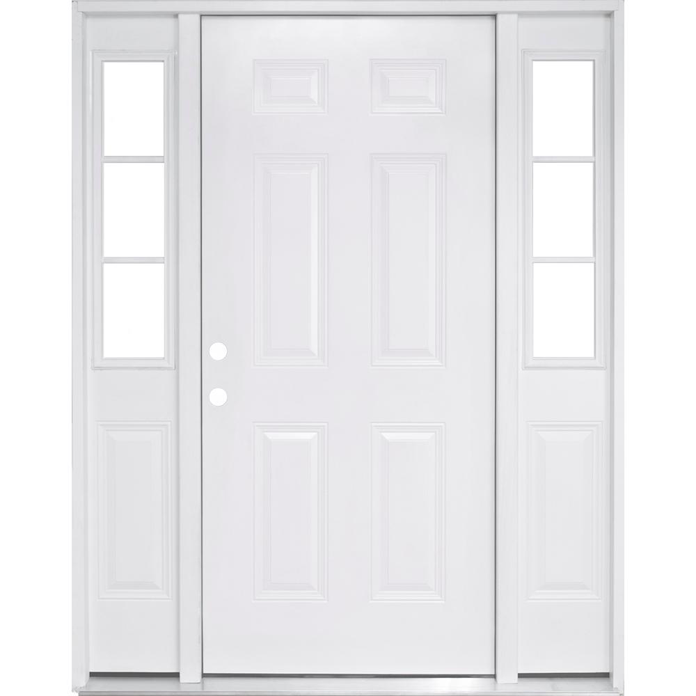 Right Hand Inswing Single Door With Sidelites 6 Panel Front