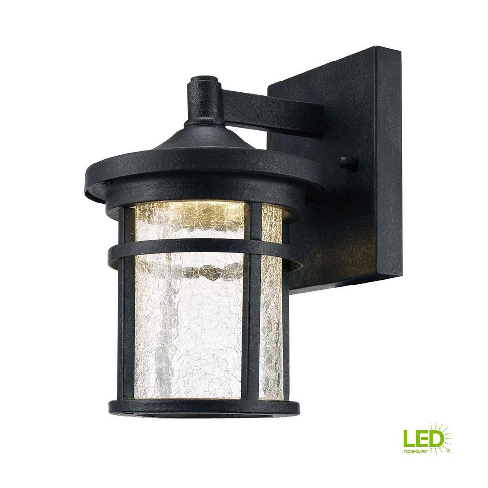 Black Outdoor Wall Mounted Lighting The Home Aged Iron Outdoor Led Wall Lantern With Le Glass