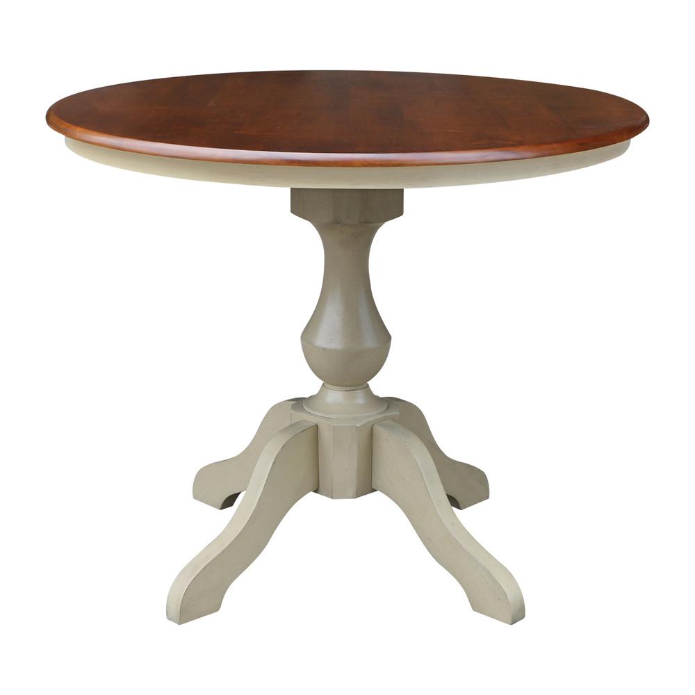 International Concepts Sophia 36 In Round Almond And Espresso International Concepts Sophia 36 In Round Almond And Espresso Dining Table