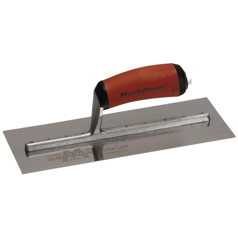 MARSHALLTOWN The Premier Line MXS1SSD 11-Inch by 4-1/2-Inch Stainless Steel Finishing Trowel with Curved DuraSoft Handle