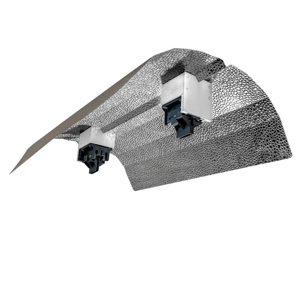 hydro crunch 18 in double ended de basic wing grow light reflector with socket and cord for up to 1000 watt b379900200 the home depot