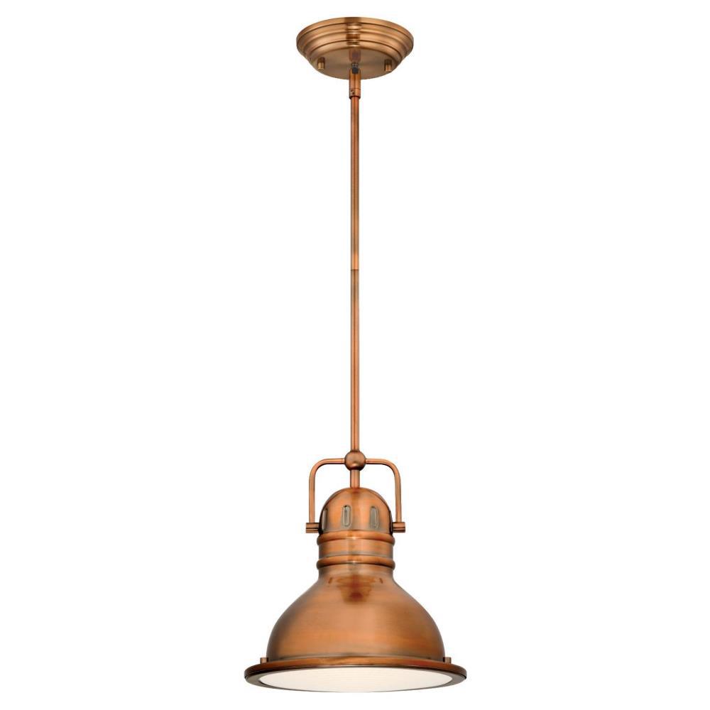 Westinghouse Boswell 1-Light Washed Copper LED Mini Pendant-63084B - The Home Depot