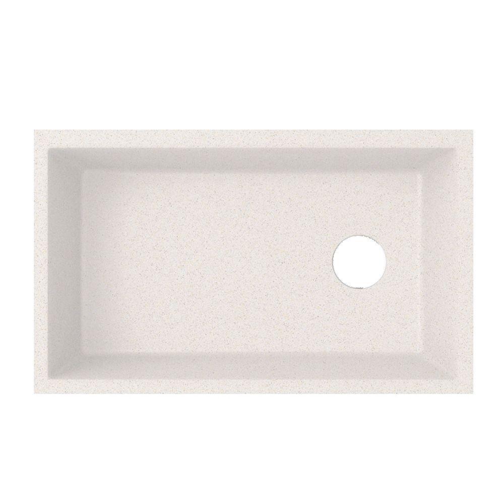 Swan Undermount Granite 32 in. Single Basin Kitchen Sink in Bianca