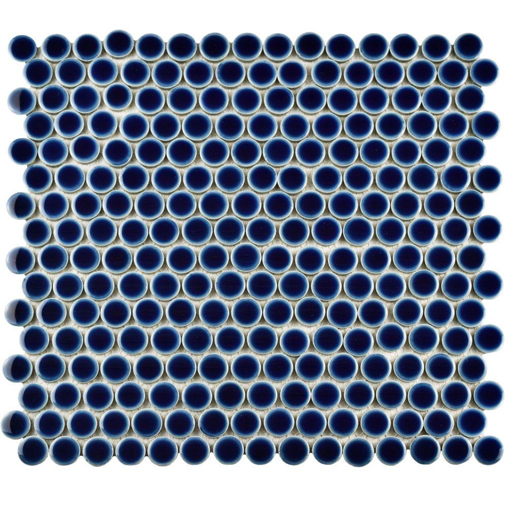 tile smoky mosaic hudson penny porcelain mm round merola