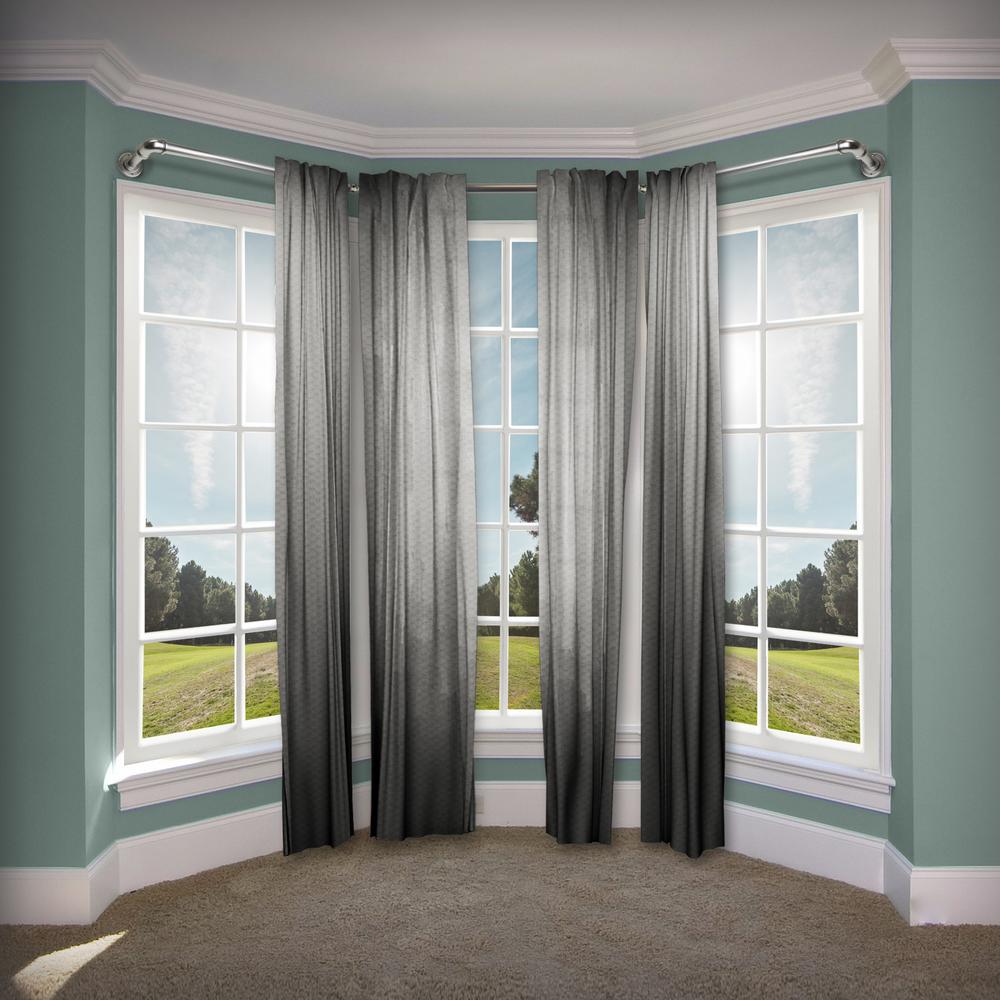 Rod Desyne 1 In Pipe Bay Window Single Curtain Rod 23 In 41 In
