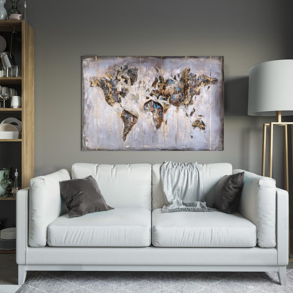 Yosemite Home Decor 31 5 In X 47 3 Map Neutrals Hand Painted 31 5 In X 47 3 Map Neutrals Hand Painted Natural Wood Wall Art By Yosemite Home Decor