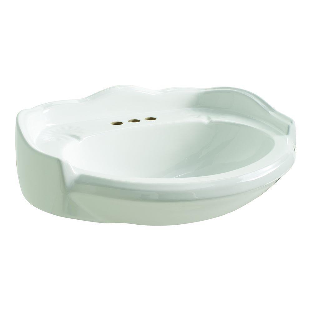 Glacier Bay Westminster 21 In Pedestal Sink Basin In White F 6800 4w The Home Depot