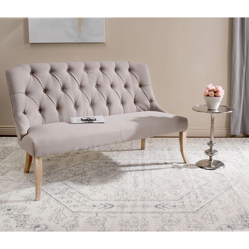 Safavieh Valerie Beige Linen Loveseat Lvs1003a The Home Depot Safavieh Valerie Beige Linen Loveseat
