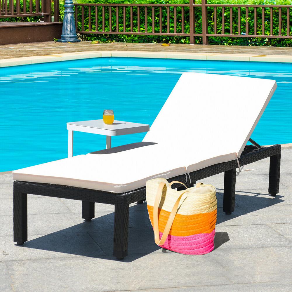 cushioned chaise lounge