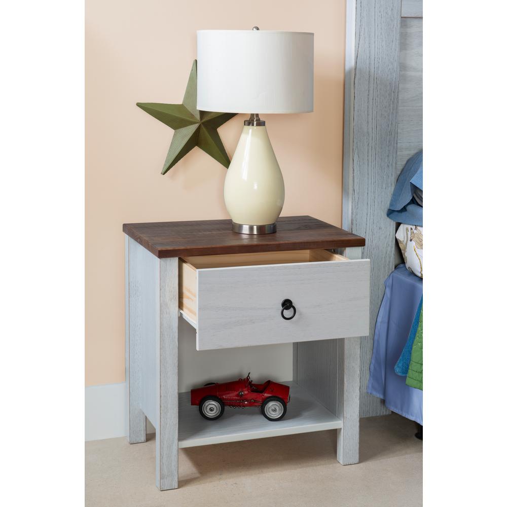 Powell Company Marritt Rustic Oak And Distressed White Nightstand 13 In X 21 In X 20 In Hd1442b19 The Home Depot