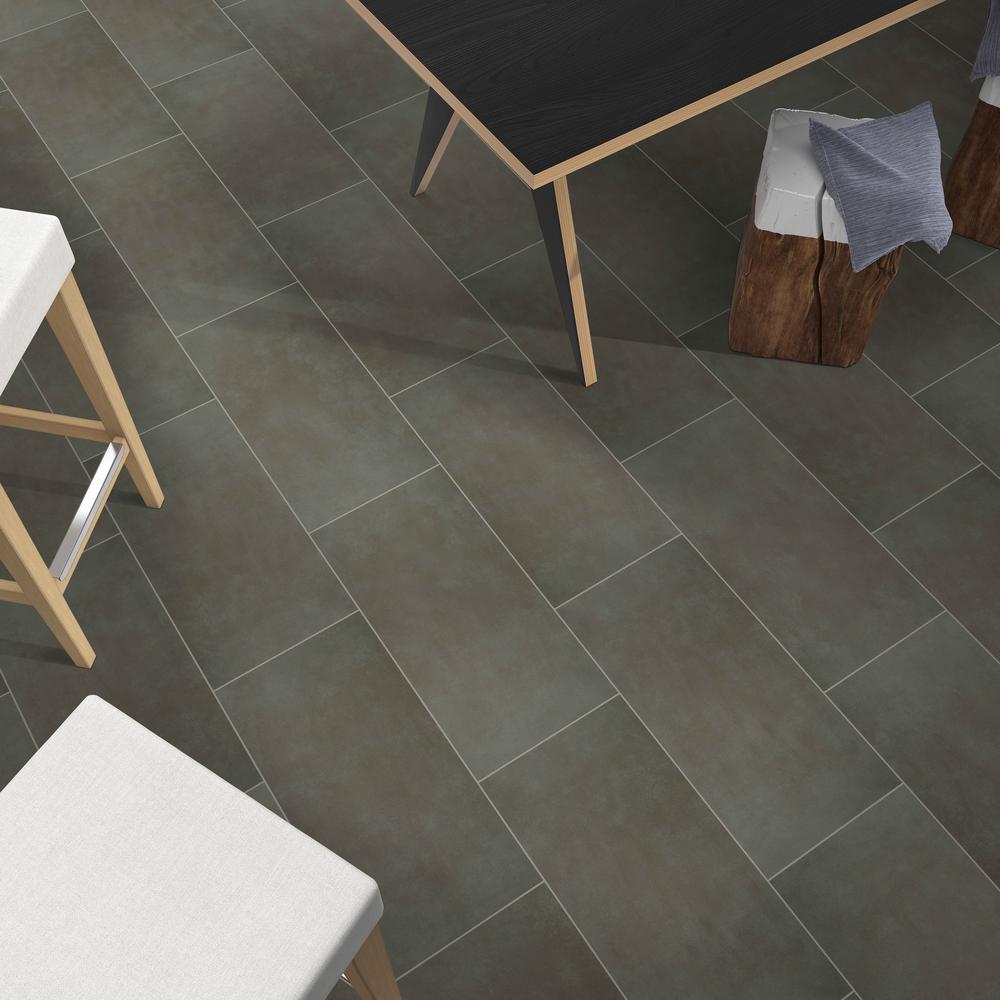 Msi Metro Anthracite 12 In X 24 Glazed Porcelain Floor And X 24 In Glazed Porcelain Floor