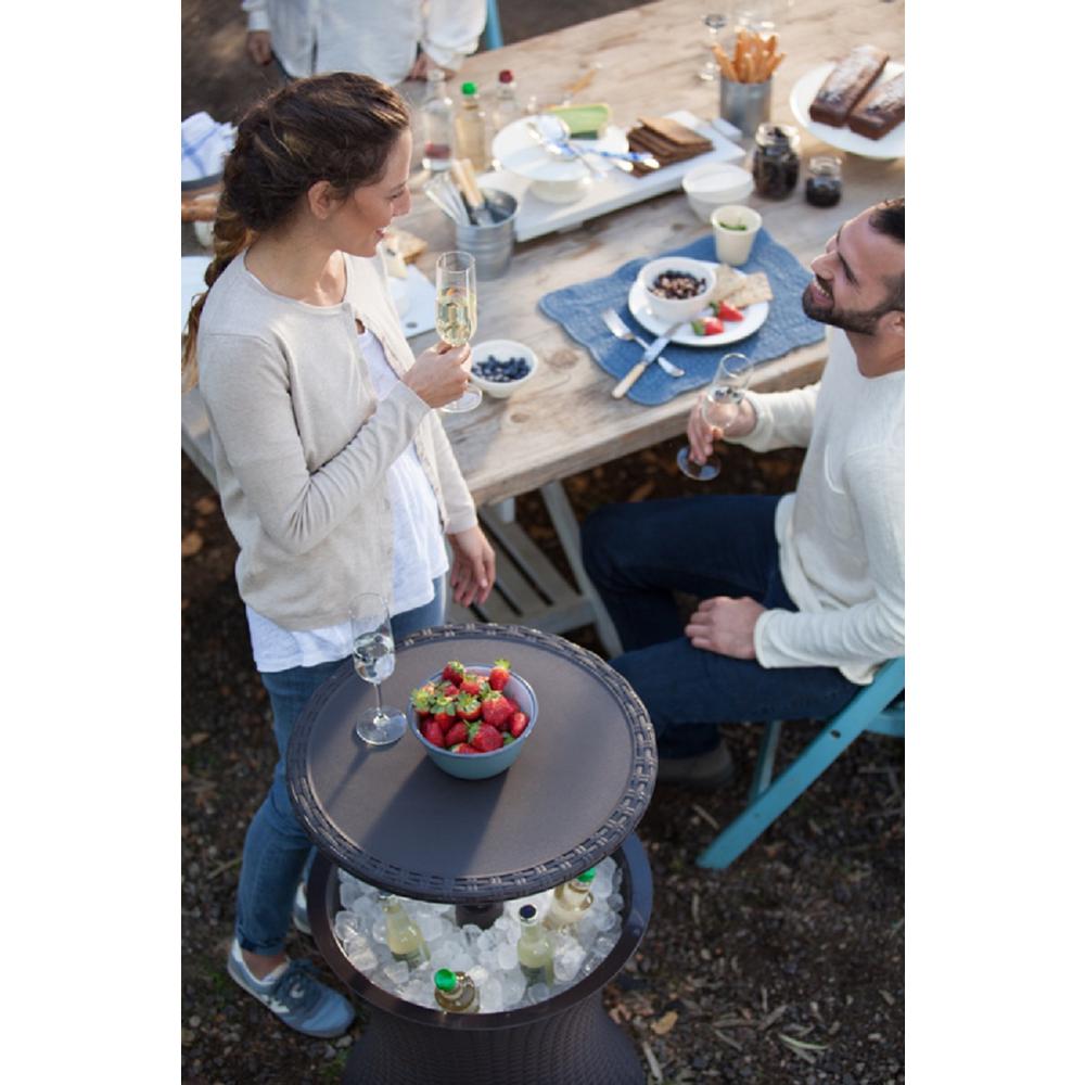 Keter Cool Bar 7 5 Gal Resin Rattan Drink Cooler Patio Table 218305 The Home Depot - Keter Outdoor Patio Table With 7 5 Gallon Beer Cooler Grey Keter Cool Bar 7 5 Gal Resin Rattan Drink Cooler Patio Table 218305 The Home Depot - Keter Outdoor Patio Table With 7 5 Gallon Beer Cooler Grey
