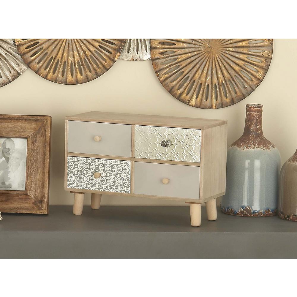 Litton Lane 10 In X 16 In 4 Drawer Wooden Jewelry Box 85260