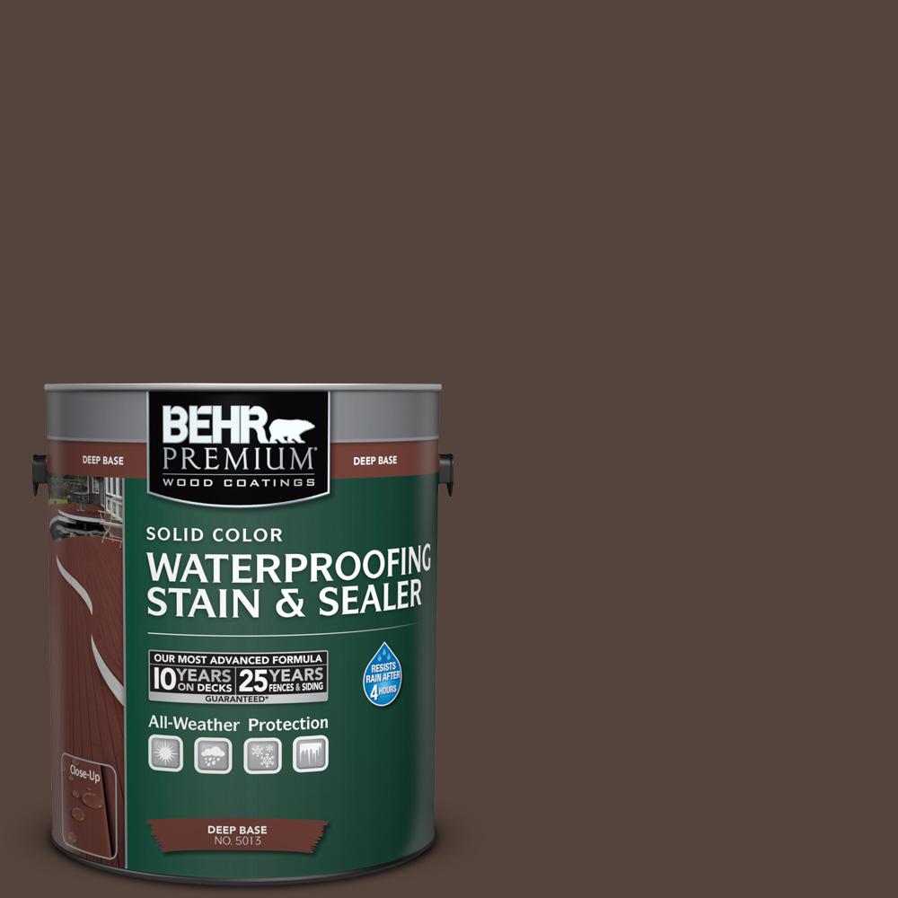 Behr Premium 1 Gal 780b 7 Bison Brown Solid Color Waterproofing 780b 7 Bison Brown Solid Color Waterproofing Exterior Wood