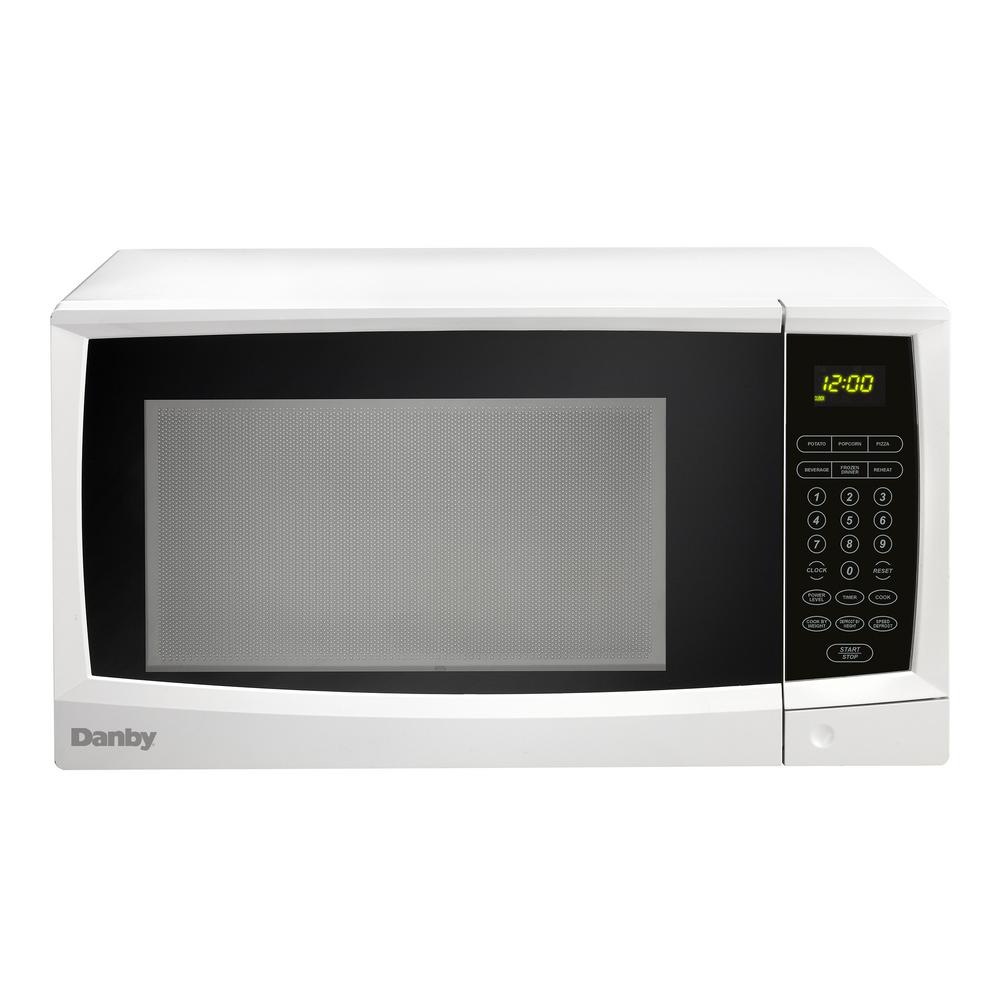 Danby 1 1 Cu Ft Countertop Microwave In White Dmw1110wdb The