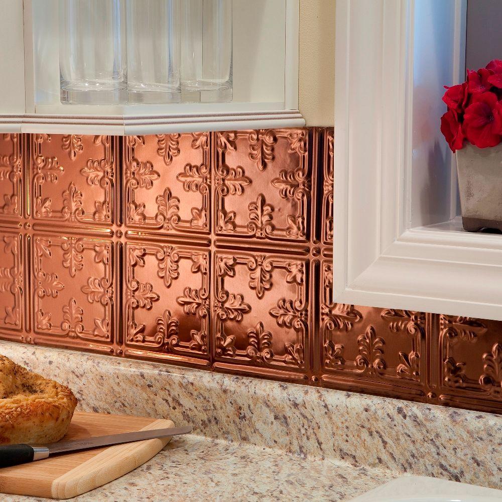 Polished Copper Tile Backsplashes The Home Depot 24