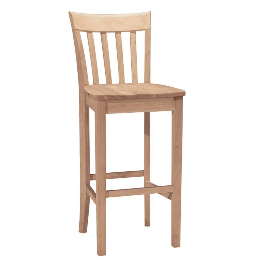 International Concepts 30 in. Unfinished Wood Bar StoolS3013 The