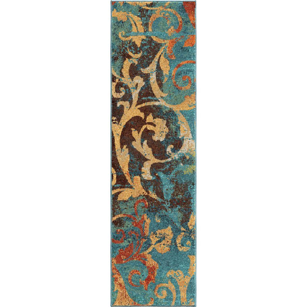 Orian Rugs Watercolor Scroll Multi Bright Colors 2 Ft X 8 Indoor Runner Rug