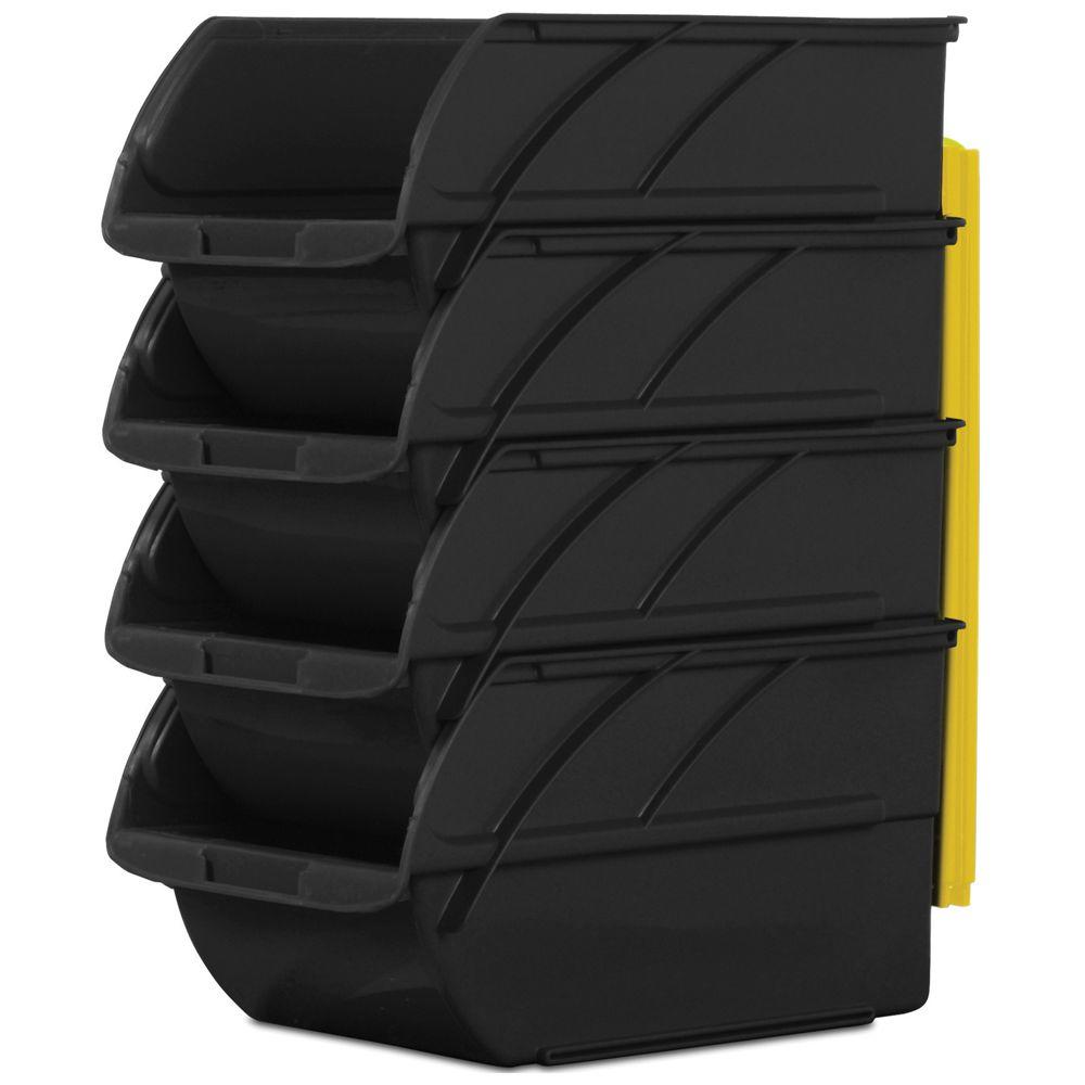 Stanley Number3 59/10 in. Stackable and Mountable Storage Bins, Black