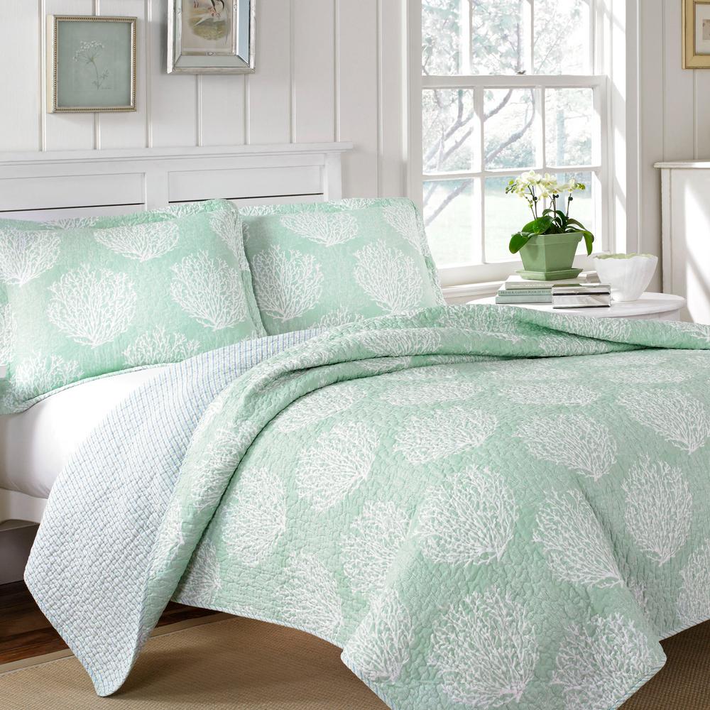Laura Ashley Harper 4Piece Jade Green Full Comforter Set 220883 The