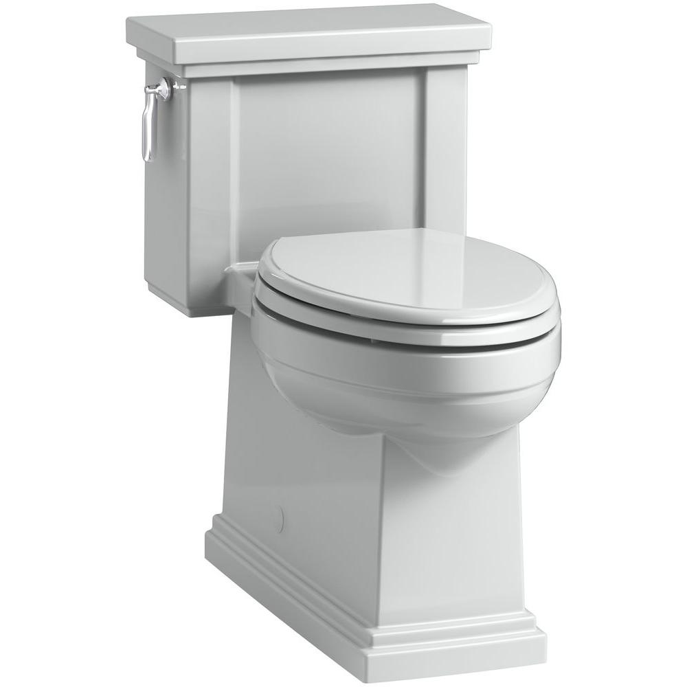 KOHLER Tresham 1-piece 1.28 GPF Single Flush Elongated Toilet in Ice ...