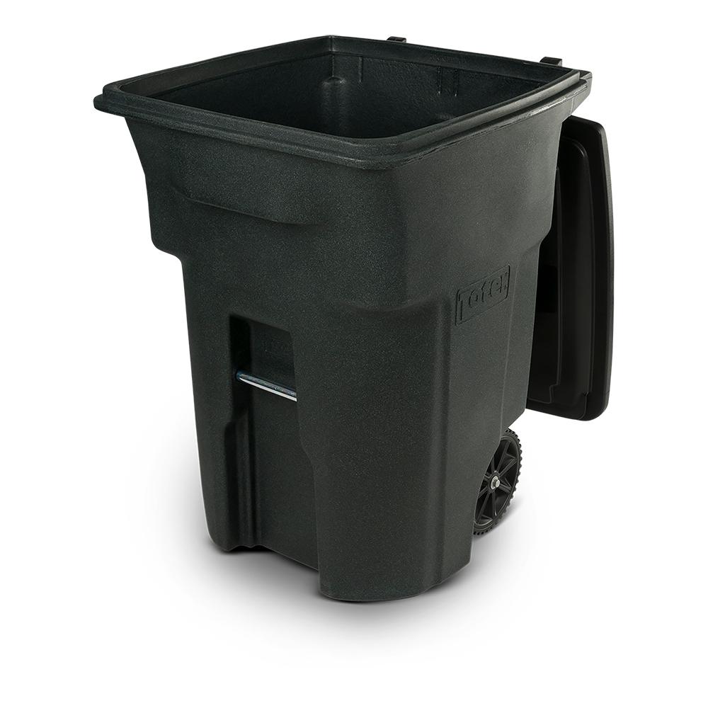 Toter 96 Gal Greenstone Trash Can With, Outdoor Garbage Cans