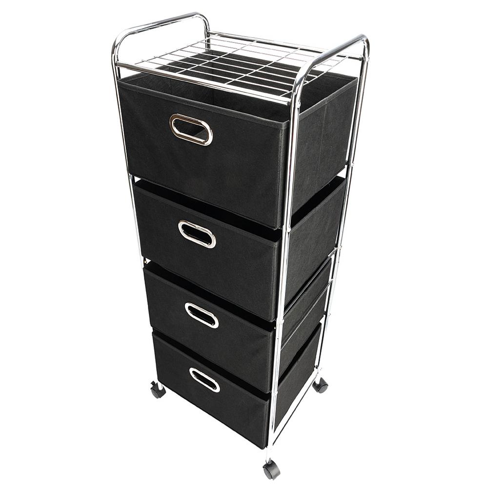 Non Woven Fabric Drawer 4 Tier Carbon Steel Stoving Varnish Pipes