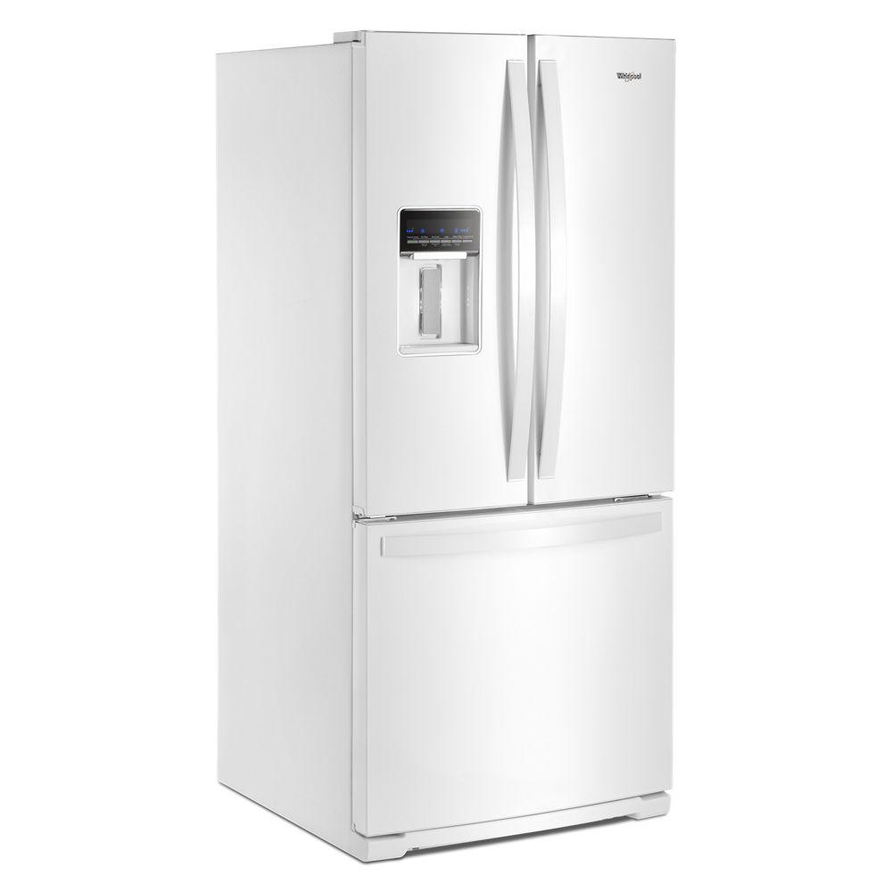 Whirlpool 20 Cu Ft French Door Refrigerator In White Wrf560sehw The Home Depot