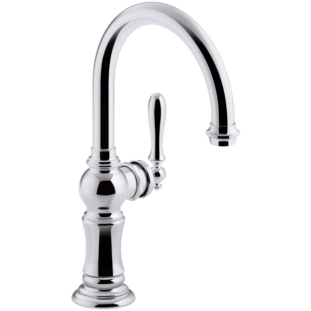 Kohler Artifacts Swing Spout Single Handle Standard Kitchen Faucet Kohler Artifacts Swing Spout Single Handle Standard Kitchen Faucet In Polished Chrome