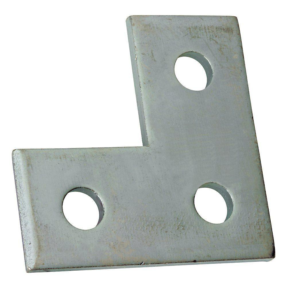 Superstrut 31/2 in. x 31/2 in. 3Hole Flat Corner Bracket Silver
