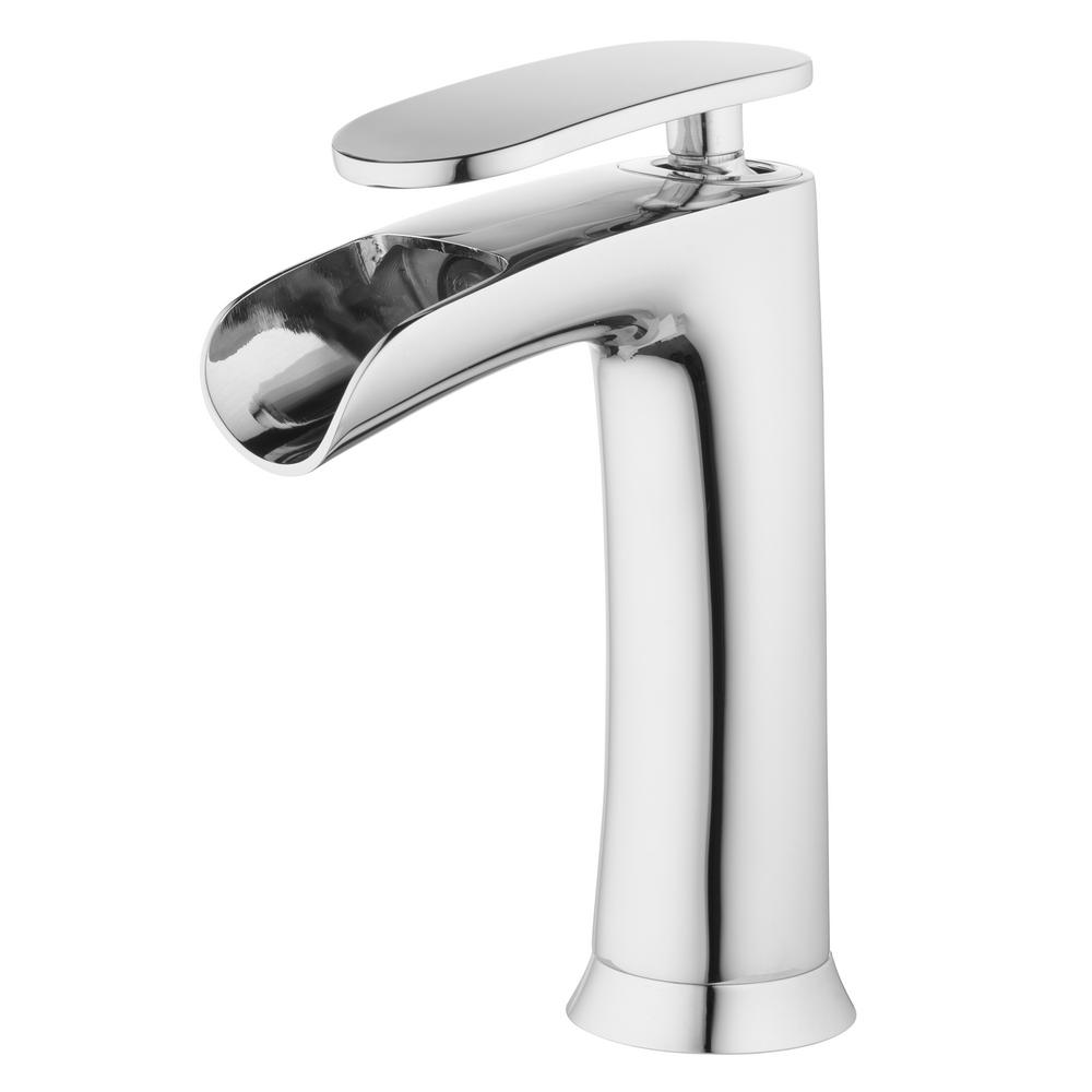 Waterfall Drain Bathroom Faucets Bath The Home Depot