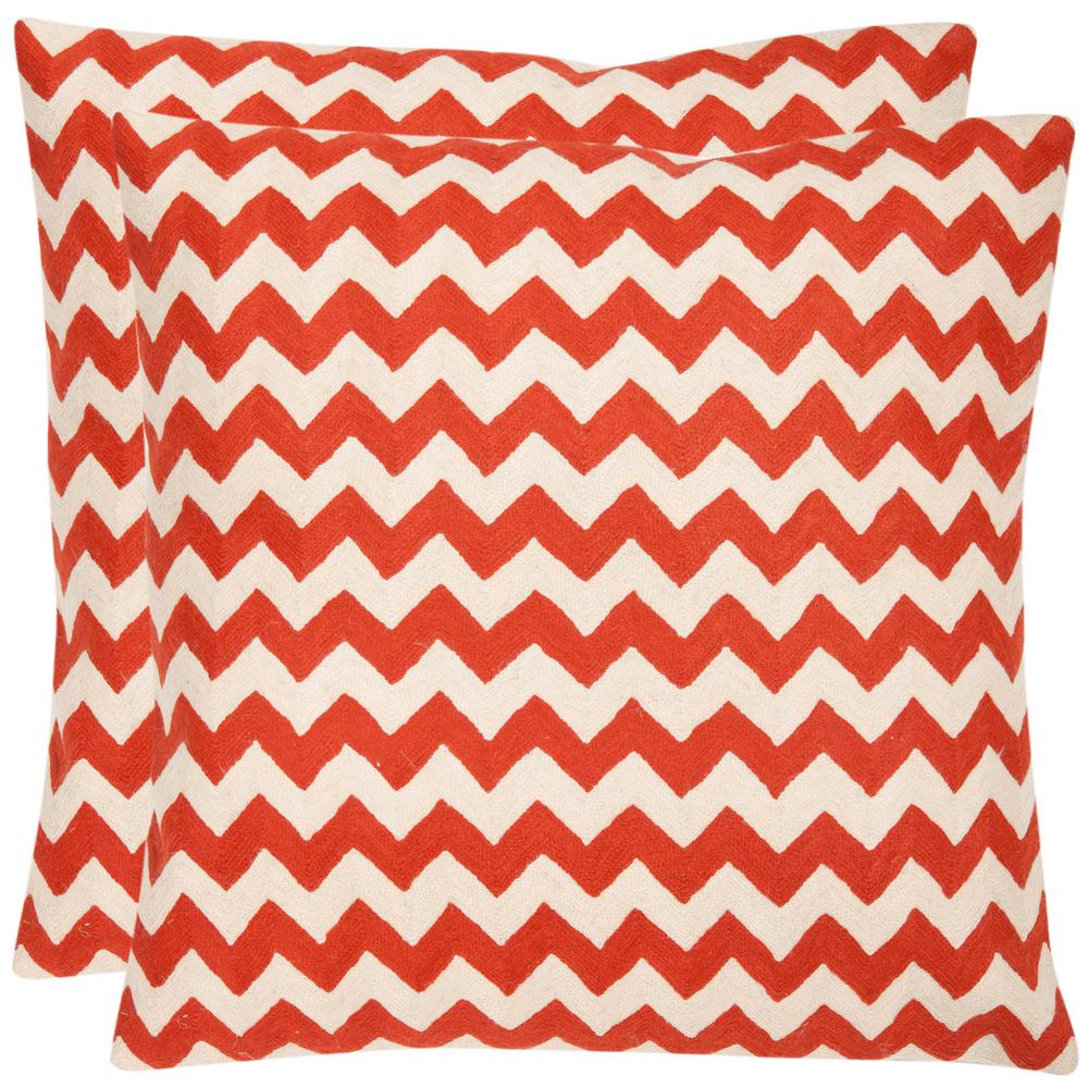 Safavieh Tealea Chainstitch Orange Sunburst Striped Down