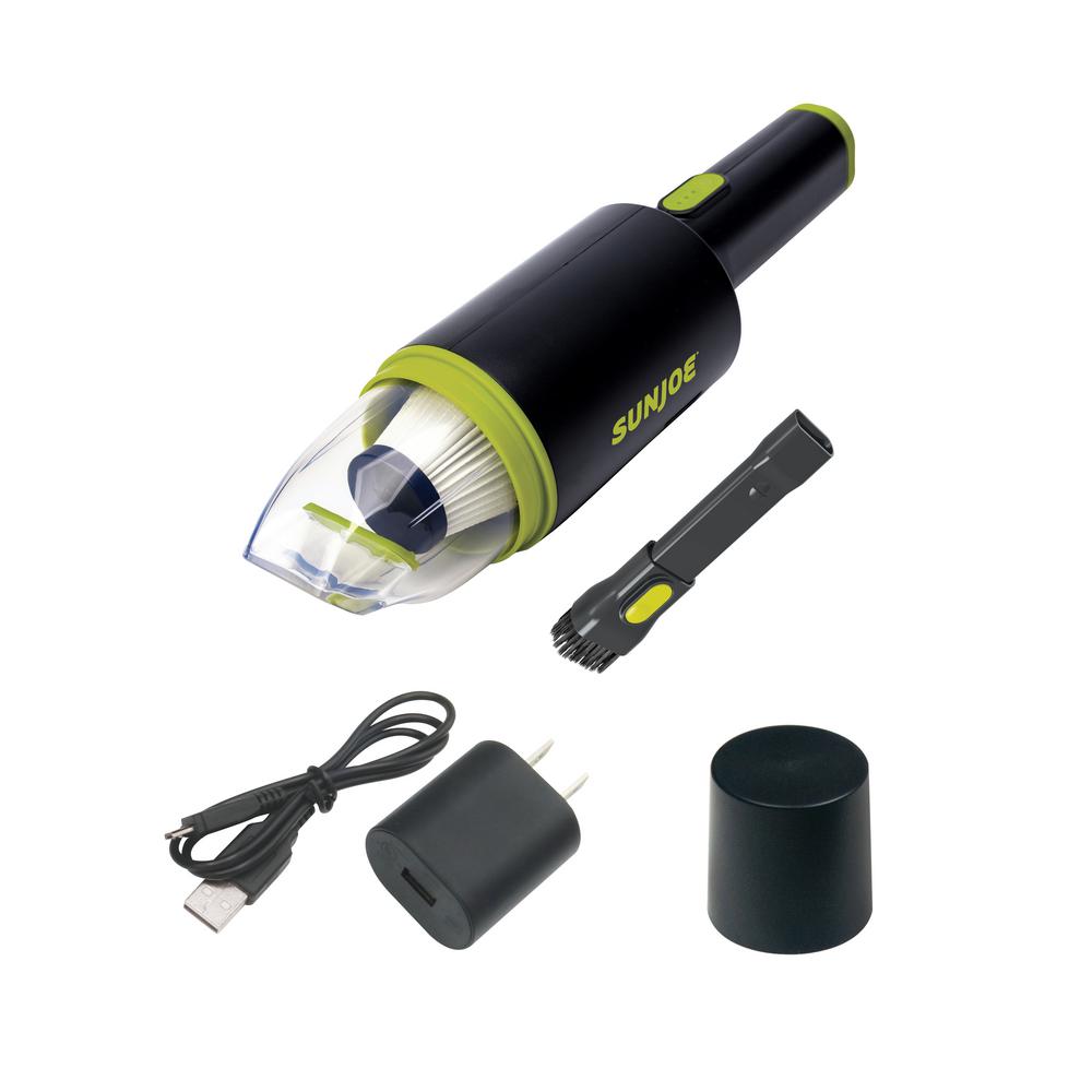 Sun Joe AJV1000 Cordless 8.4-Volt Handheld Vacuum Cleaner, Ultra-Lightweight Auto Vac, HEPA Filtration with EZ Clear Collection Bin, USB Charging Block and Cable Included, For Home, Auto and RVs