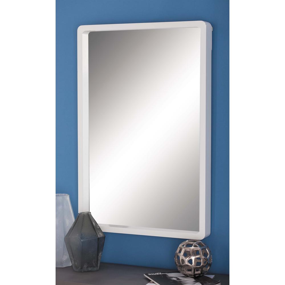 White Mirrors Wall Decor The Home Depot Modern Rectangular Framed Wall Mirror In White