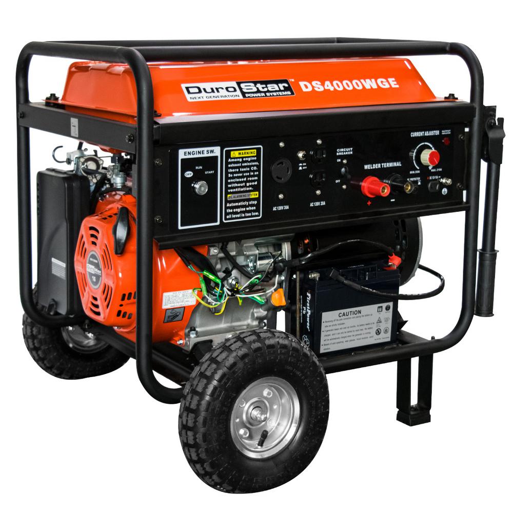 Durostar 3 500 Watt 210 Amp Electric Start Gasoline Powered Portable Generator Welder Ds4000wge The Home Depot