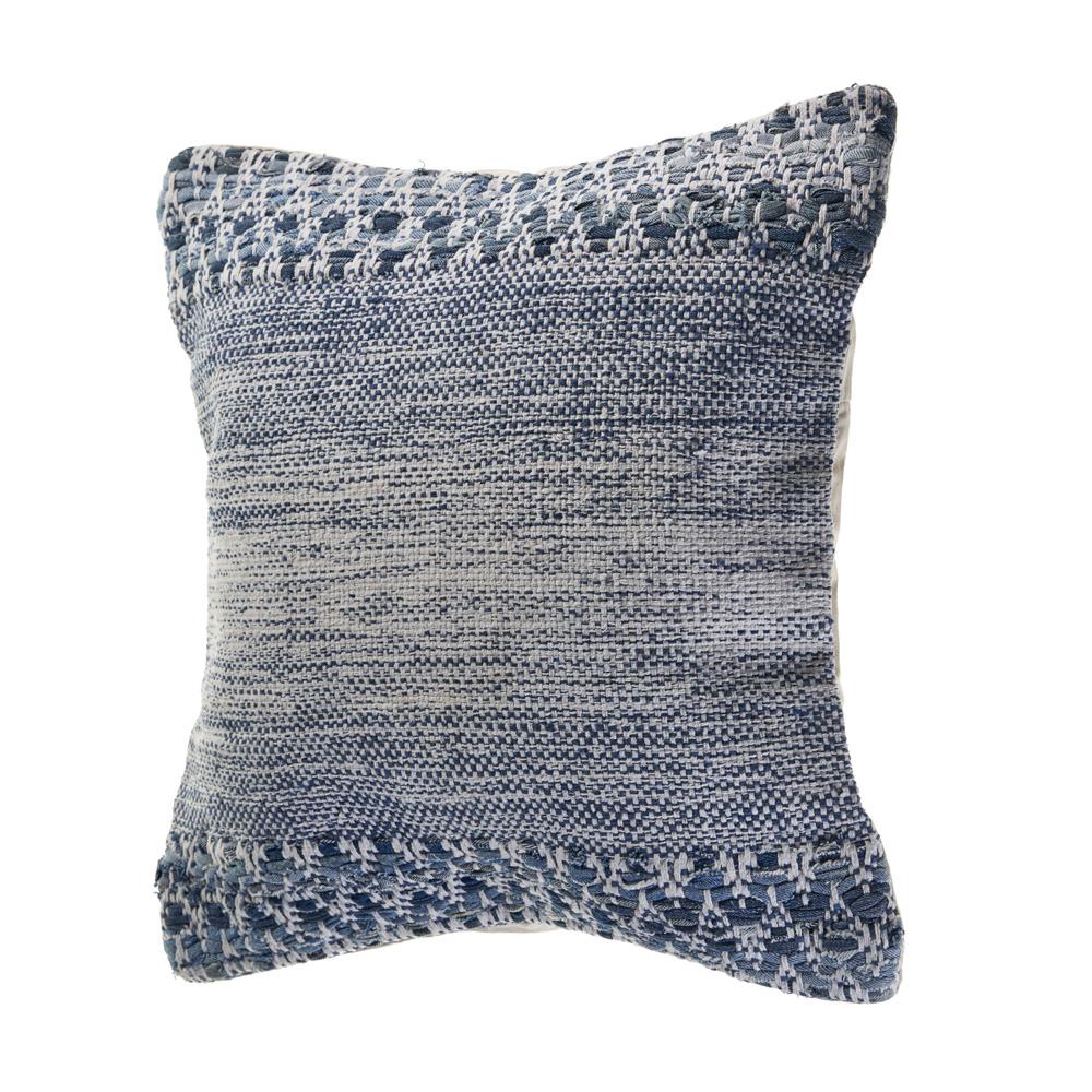 blue textured throw pillow