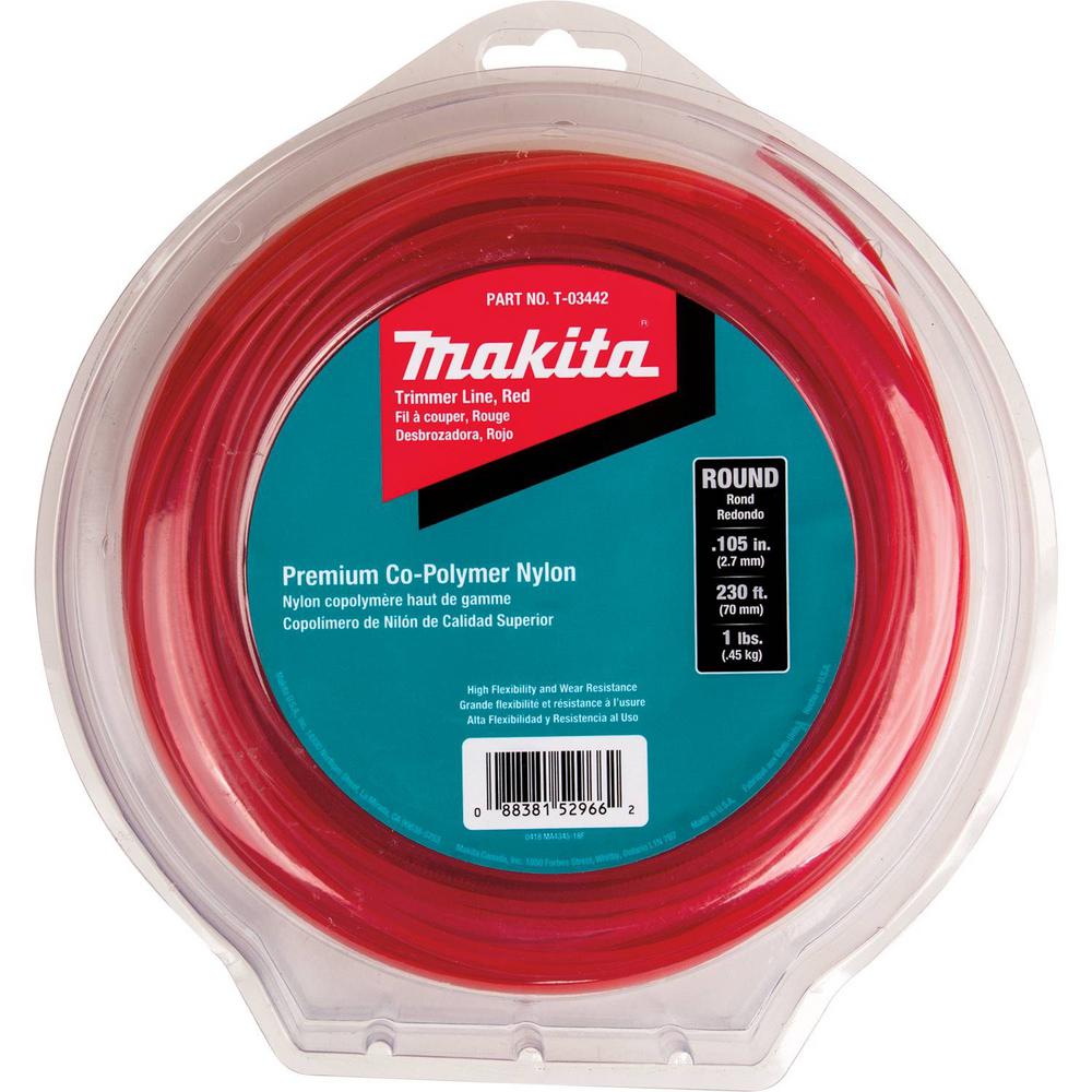 Makita 1 lbs. 0.105 in. x 230 ft. Round Trimmer Line in RedT03442