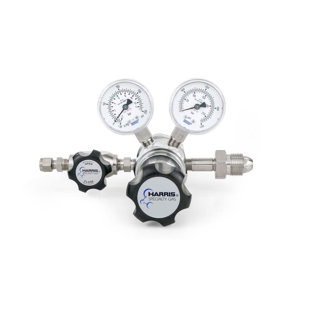 Harris Nitrogen, Helium, Argon Spec. Gas Lab Reg., CGA 580, 1/4 in. Comp. Fitting, 2Stage, 316