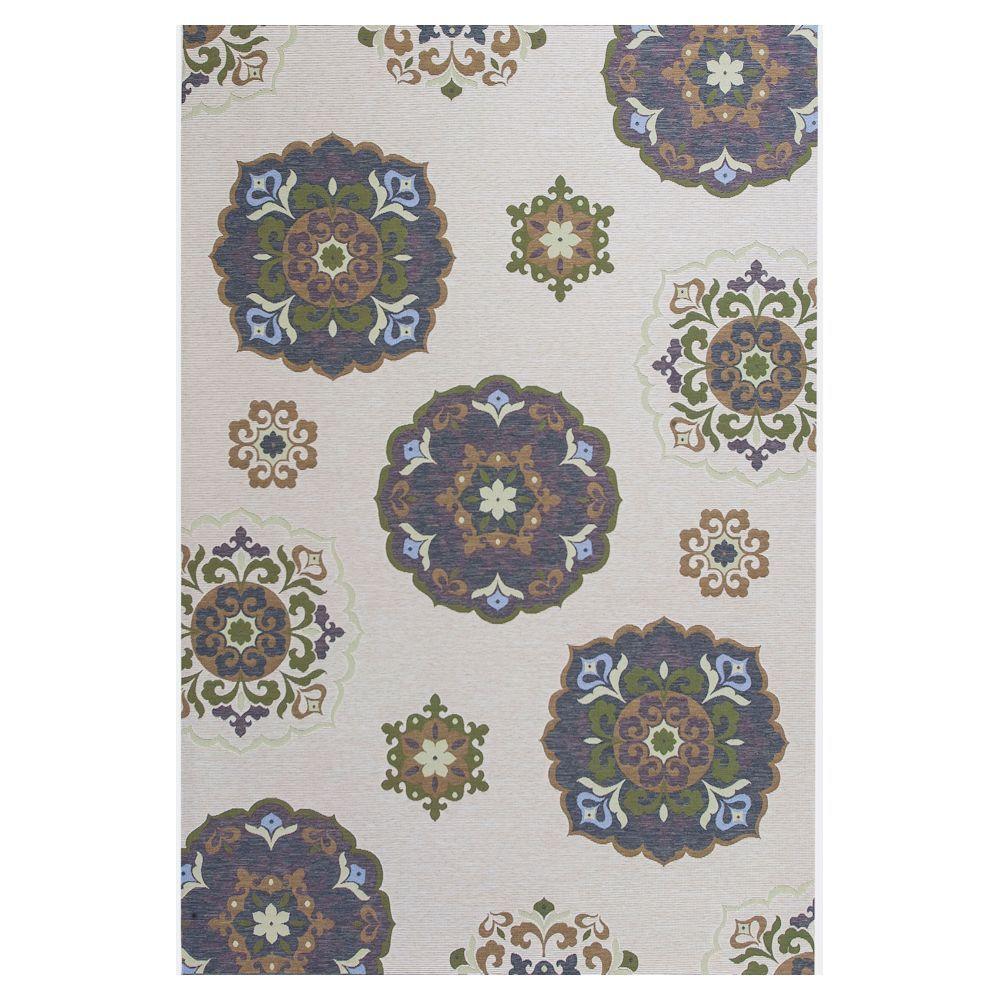 Kas Rugs Starlight Beige Brown 3 Ft X 5 Ft All Weather Patio