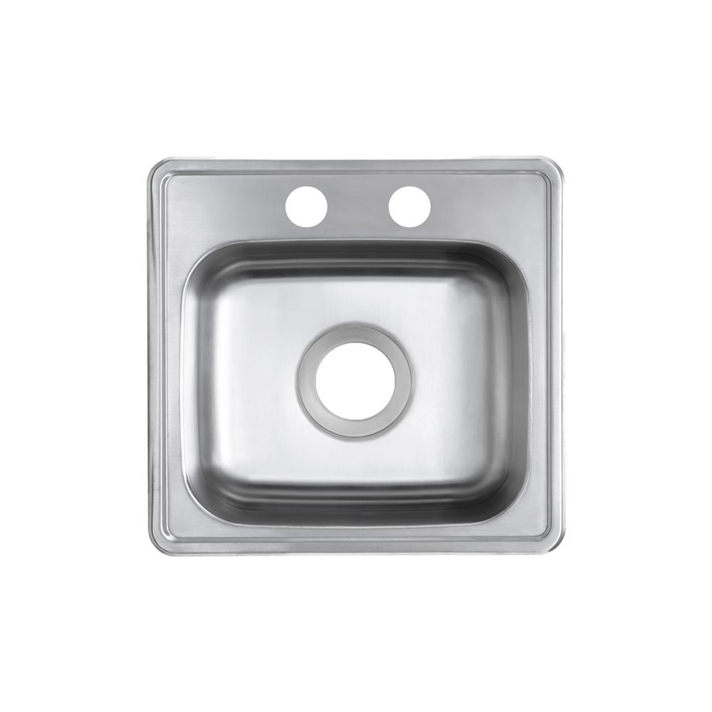 Glacier Bay Drop In 22 Gauge Stainless Steel 15 In 2 Hole Single Bowl   Stainless Steel Glacier Bay Bar Sinks Vt1515a1 64 1000 