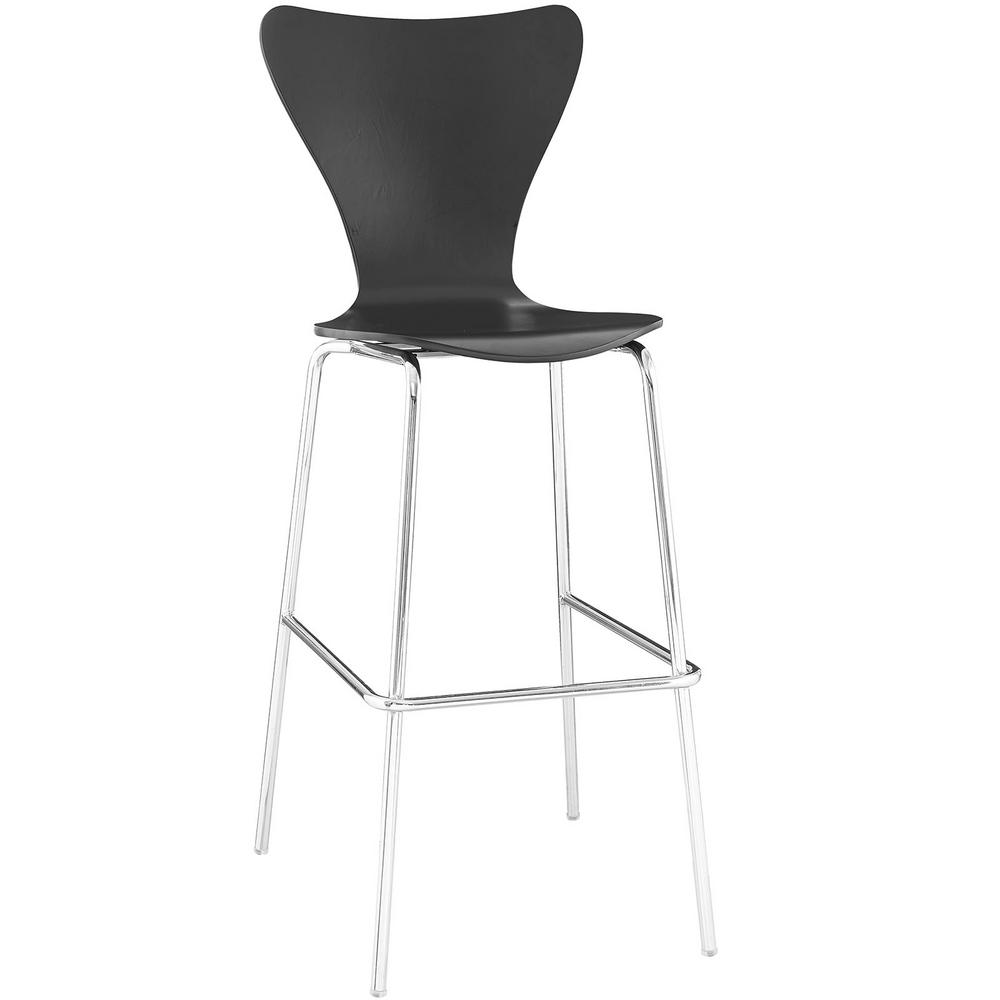 Modway Ernie 31 In Black Wood Bar Stool Eei 538 Blk The Home Depot