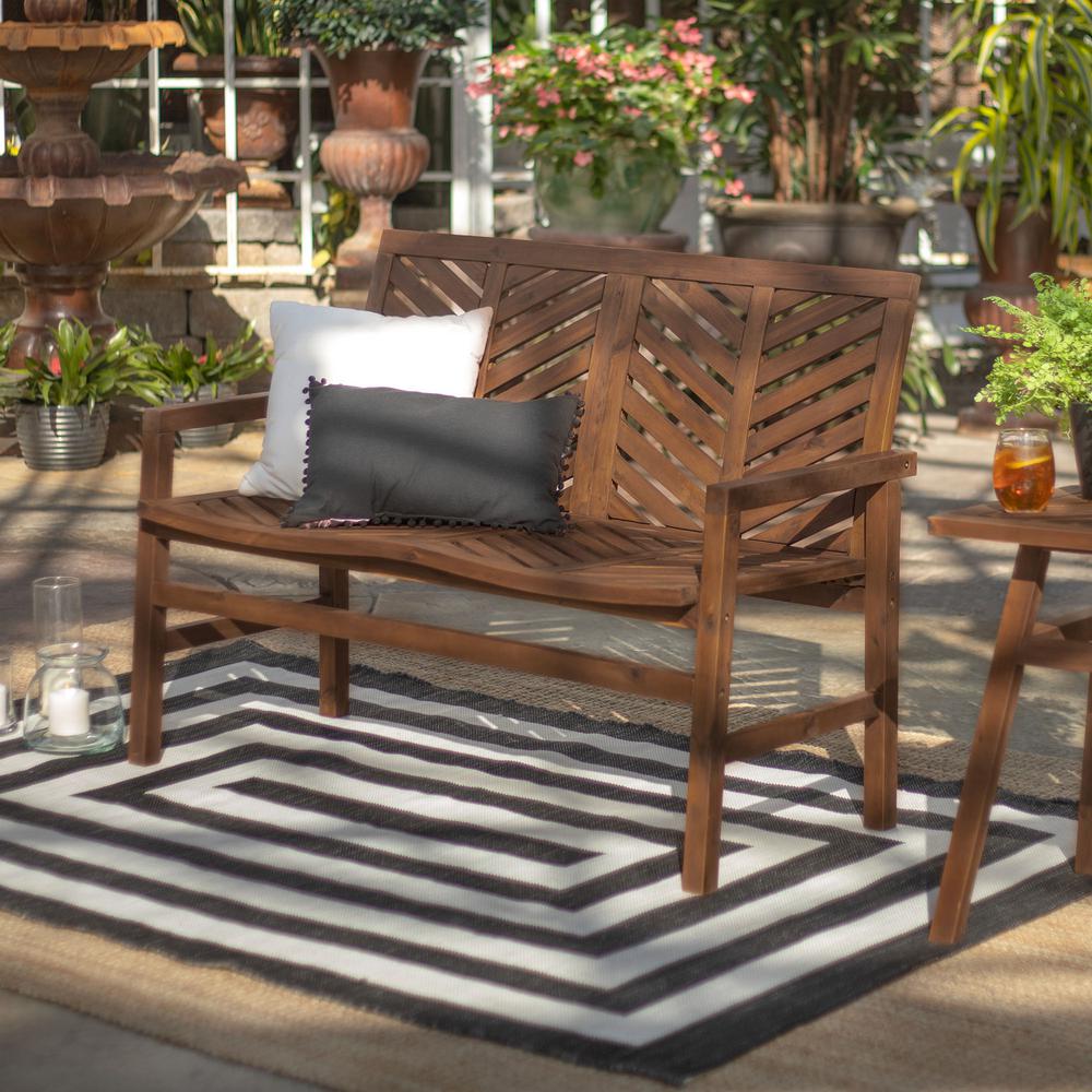 Walker Edison Furniture Company Dark Brown Acacia Wood Outdoor Loveseat With Chevron Design Hdw48vinb The Home Depot - Walker Edison Patio Furniture Reviews Walker Edison Furniture Company Dark Brown Acacia Wood Outdoor Loveseat With Chevron Design Hdw48vinb The Home Depot - Walker Edison Patio Furniture Reviews