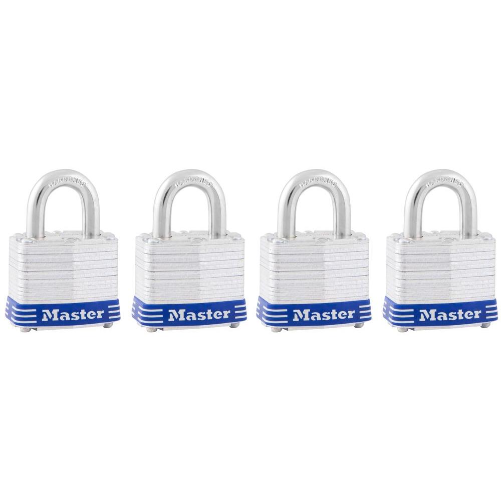Master Lock 1-9/16 inch Laminated Steel Padlock (4-Pack) by Master Lock